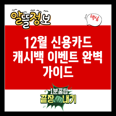 12월 신용카드 캐시백 이벤트 완벽 가이드