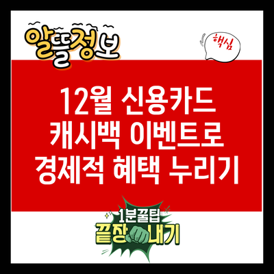 12월 신용카드 캐시백 이벤트로 경제적 혜택 누리기