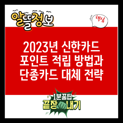 2023년 신한카드 포인트 적립 방법과 단종카드 대체 전략