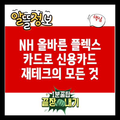 NH 올바른 플렉스 카드로 신용카드 재테크의 모든 것