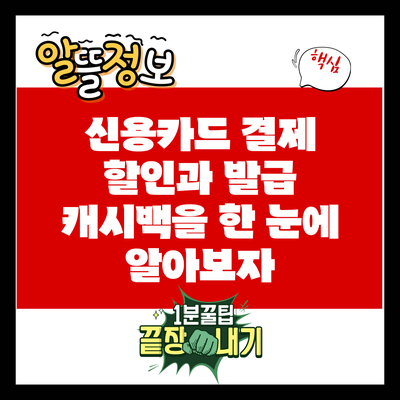 신용카드 결제 할인과 발급 캐시백을 한 눈에 알아보자