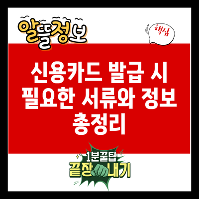 신용카드 발급 시 필요한 서류와 정보 총정리