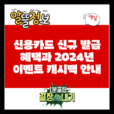 신용카드 신규 발급 혜택과 2024년 이벤트 캐시백 안내