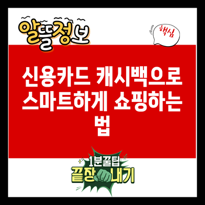 신용카드 캐시백으로 스마트하게 쇼핑하는 법
