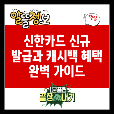 신한카드 신규 발급과 캐시백 혜택 완벽 가이드