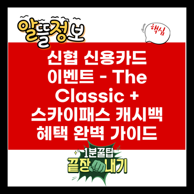 신협 신용카드 이벤트 – The Classic + 스카이패스 캐시백 혜택 완벽 가이드