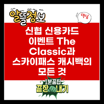 신협 신용카드 이벤트: The Classic과 스카이패스 캐시백의 모든 것