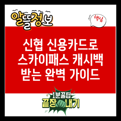 신협 신용카드로 스카이패스 캐시백 받는 완벽 가이드