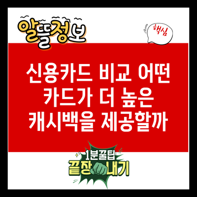 신용카드 비교: 어떤 카드가 더 높은 캐시백을 제공할까?