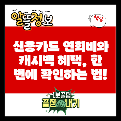 신용카드 연회비와 캐시백 혜택, 한 번에 확인하는 법!