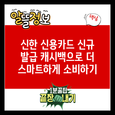 신한 신용카드 신규 발급 캐시백으로 더 스마트하게 소비하기