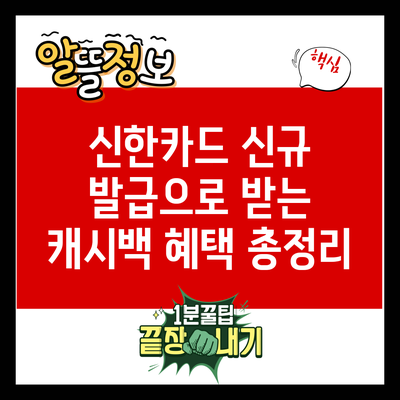 신한카드 신규 발급으로 받는 캐시백 혜택 총정리