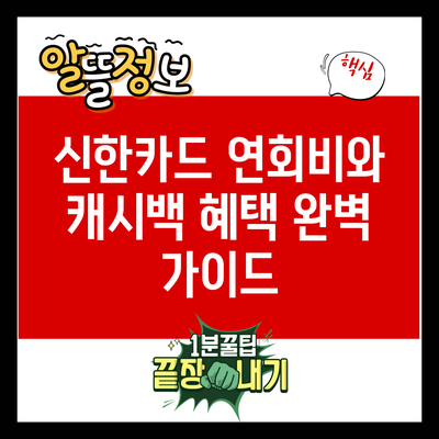 신한카드 연회비와 캐시백 혜택 완벽 가이드