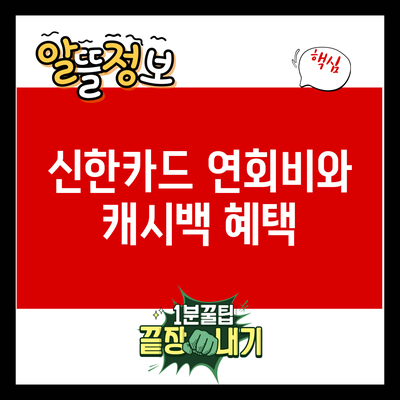 신한카드 연회비와 캐시백 혜택