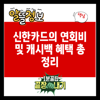 신한카드의 연회비 및 캐시백 혜택 총 정리