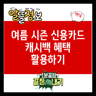 여름 시즌 신용카드 캐시백 혜택 활용하기