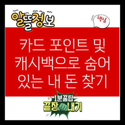 카드 포인트 및 캐시백으로 숨어 있는 내 돈 찾기