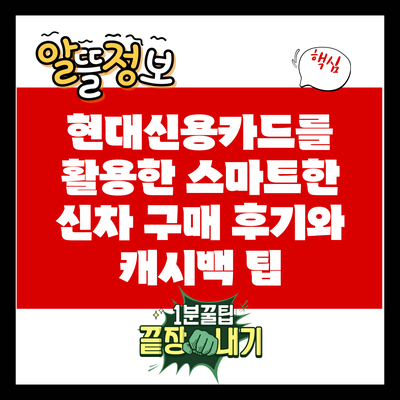 현대신용카드를 활용한 스마트한 신차 구매 후기와 캐시백 팁