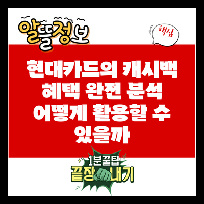 현대카드의 캐시백 혜택 완전 분석: 어떻게 활용할 수 있을까?